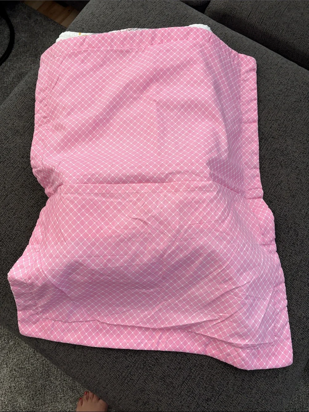 Unbranded White Quilted Kids Bedspread with Pink Unicorns